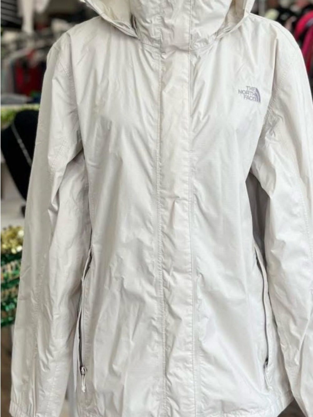 The North Face Women's White Hooded Rain Jacket